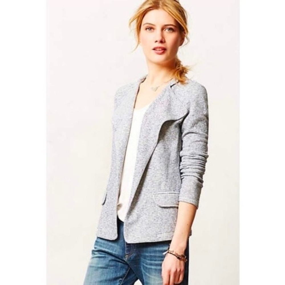 Anthropologie Terry Striped Blazer Saturday Sunday